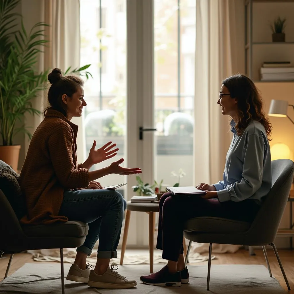 Session de coaching individuel dans un espace chaleureux